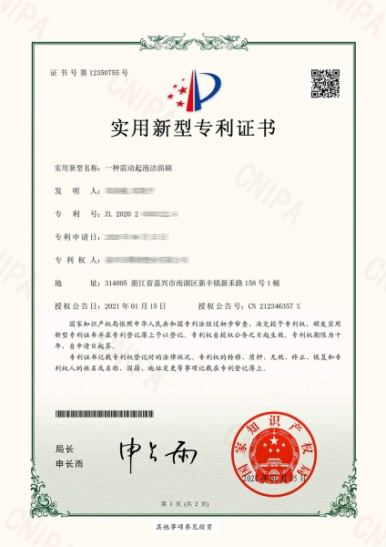 一种振动起泡洁面刷